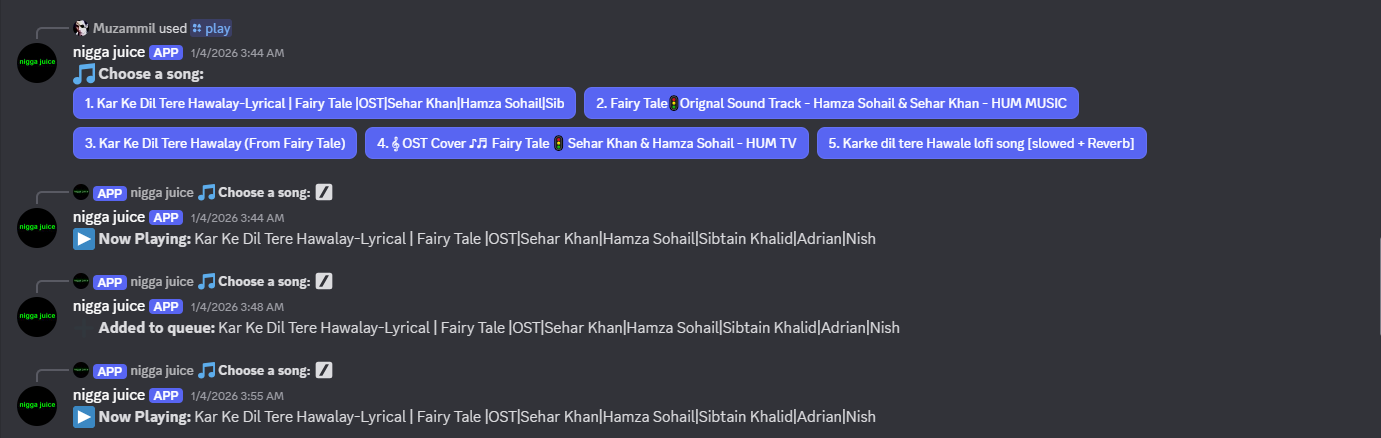 Discord bot screenshot