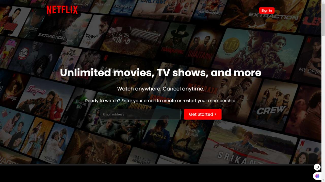 Netflix clone screenshot